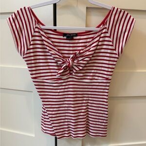 VINTAGE Red and White Striped Top